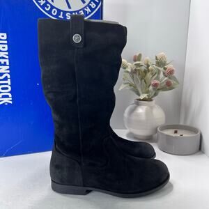 Birkenstock Sarnia High Suede Leather Boots Black Regular Fit Women 5 NWB